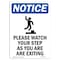 Signmission OSHA Notice Sign, Please Watch Your With Symbol, 24in X 18in Rigid Plastic, 18" W, 24" L, Portrait OS-NS-P-1824-V-17653 - alternate 1